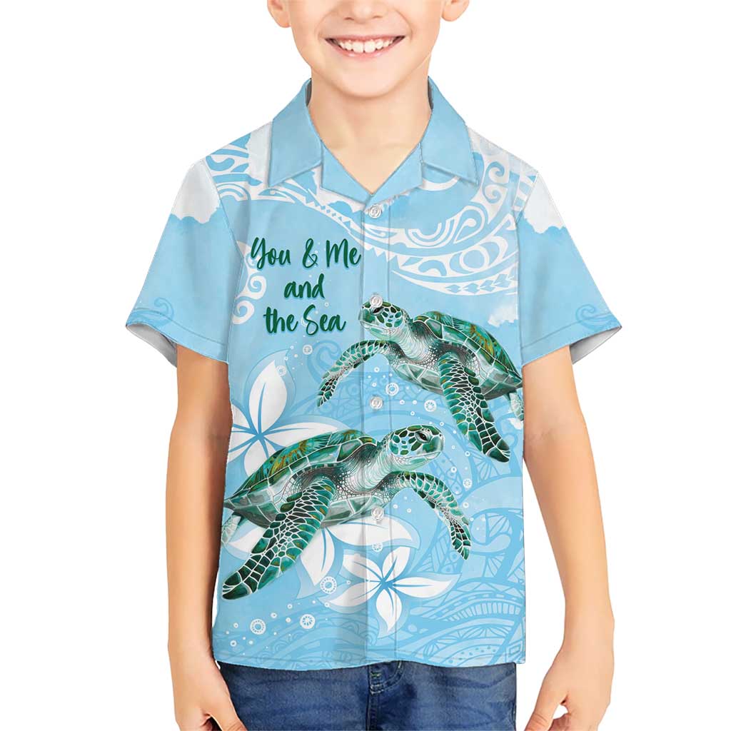 Personalised Polynesia Valentine's Day Kid Hawaiian Shirt SeaTurtle Couple Polynesian - Fairy Sparkles Color LT14 Kid Blue - Polynesian Pride
