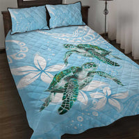 Polynesia Valentine's Day Quilt Bed Set SeaTurtle Couple Polynesian - Fairy Sparkles Color LT14 Blue - Polynesian Pride