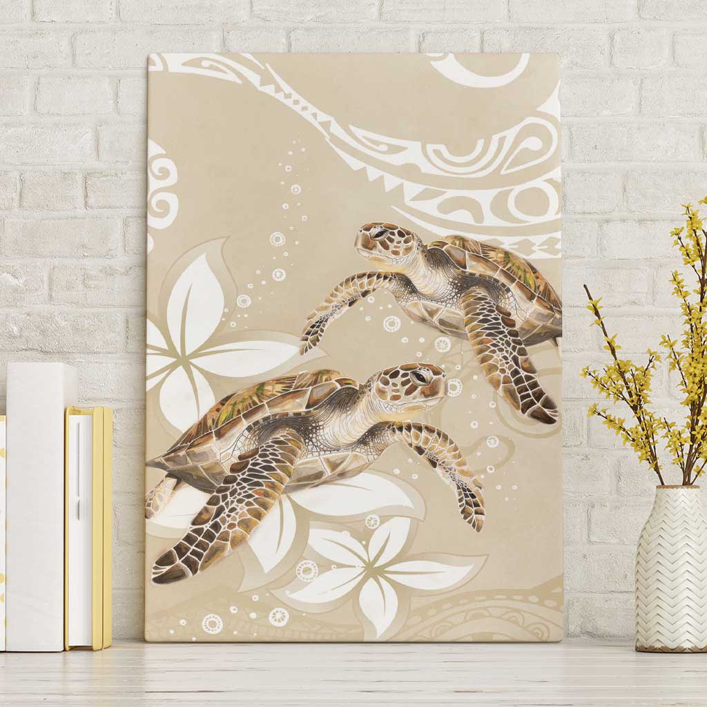 Happy Valentine's Day Polynesia Canvas Wall Art SeaTurtle Couple Polynesian - Pollinate Color