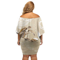Happy Valentine's Day Polynesia Off Shoulder Short Dress SeaTurtle Couple Polynesian - Pollinate Color LT14 - Polynesian Pride
