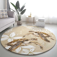 Happy Valentine's Day Polynesia Round Carpet SeaTurtle Couple Polynesian - Pollinate Color LT14 - Polynesian Pride