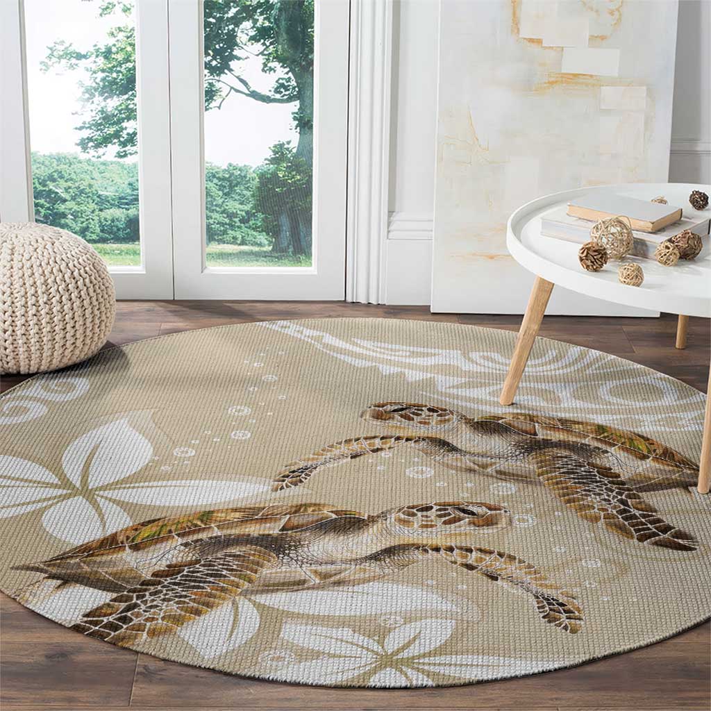 Happy Valentine's Day Polynesia Round Carpet SeaTurtle Couple Polynesian - Pollinate Color LT14 - Polynesian Pride
