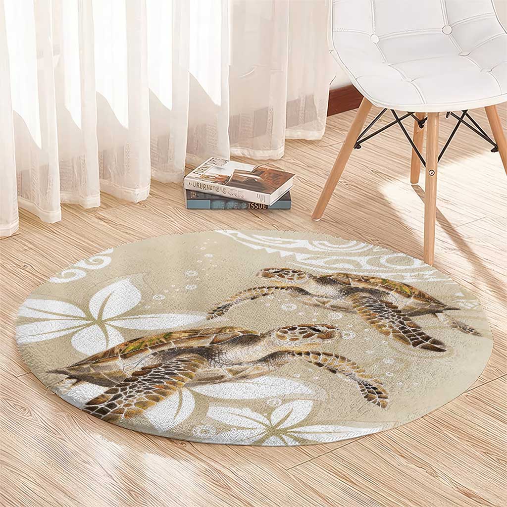 Happy Valentine's Day Polynesia Round Carpet SeaTurtle Couple Polynesian - Pollinate Color LT14 - Polynesian Pride