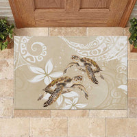 Happy Valentine's Day Polynesia Rubber Doormat SeaTurtle Couple Polynesian - Pollinate Color LT14 Beige - Polynesian Pride