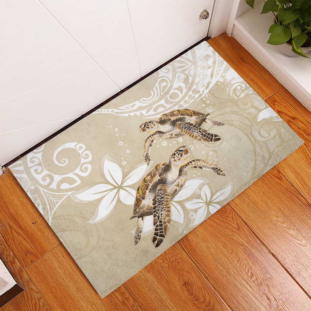 Happy Valentine's Day Polynesia Rubber Doormat SeaTurtle Couple Polynesian - Pollinate Color LT14 - Polynesian Pride