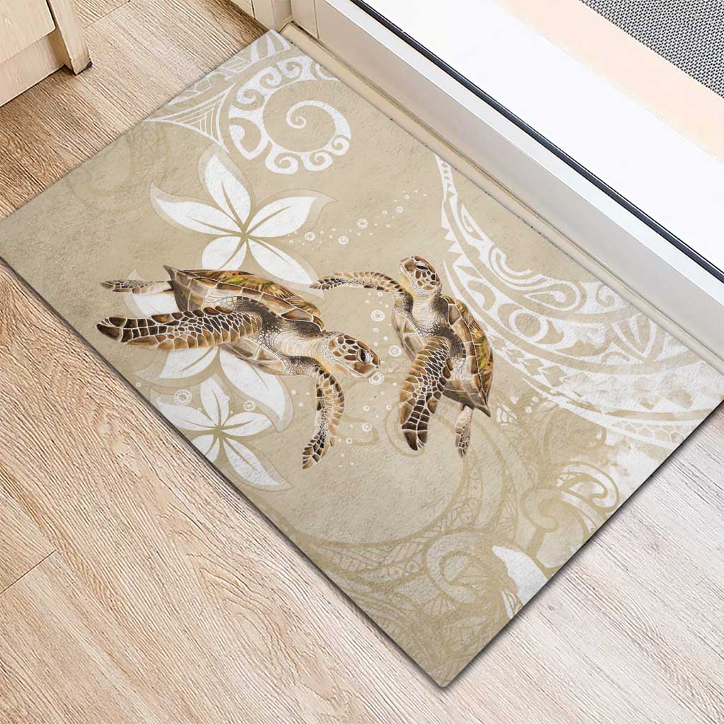 Happy Valentine's Day Polynesia Rubber Doormat SeaTurtle Couple Polynesian - Pollinate Color LT14 - Polynesian Pride