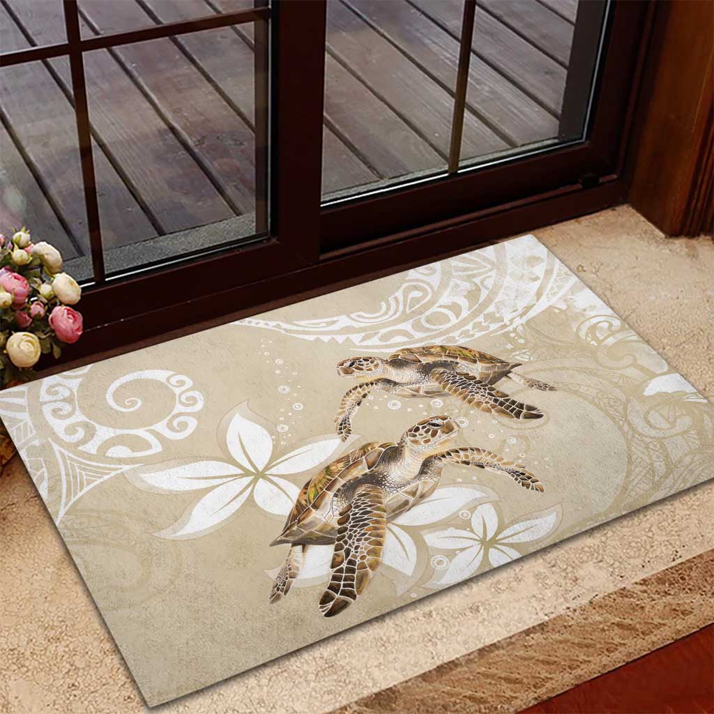 Happy Valentine's Day Polynesia Rubber Doormat SeaTurtle Couple Polynesian - Pollinate Color LT14 - Polynesian Pride