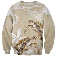 Happy Valentine's Day Polynesia Sweatshirt SeaTurtle Couple Polynesian - Pollinate Color LT14 Unisex Beige - Polynesian Pride