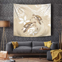 Happy Valentine's Day Polynesia Tapestry SeaTurtle Couple Polynesian - Pollinate Color LT14 Beige - Polynesian Pride
