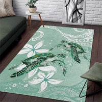 Happy Valentine's Day Polynesia Area Rug SeaTurtle Couple Polynesian - Green Lester Color LT14 Green - Polynesian Pride
