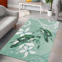 Happy Valentine's Day Polynesia Area Rug SeaTurtle Couple Polynesian - Green Lester Color LT14 - Polynesian Pride