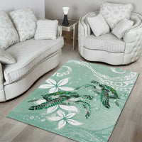 Happy Valentine's Day Polynesia Area Rug SeaTurtle Couple Polynesian - Green Lester Color LT14 - Polynesian Pride