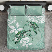Happy Valentine's Day Polynesia Bedding Set SeaTurtle Couple Polynesian - Green Lester Color LT14 Green - Polynesian Pride
