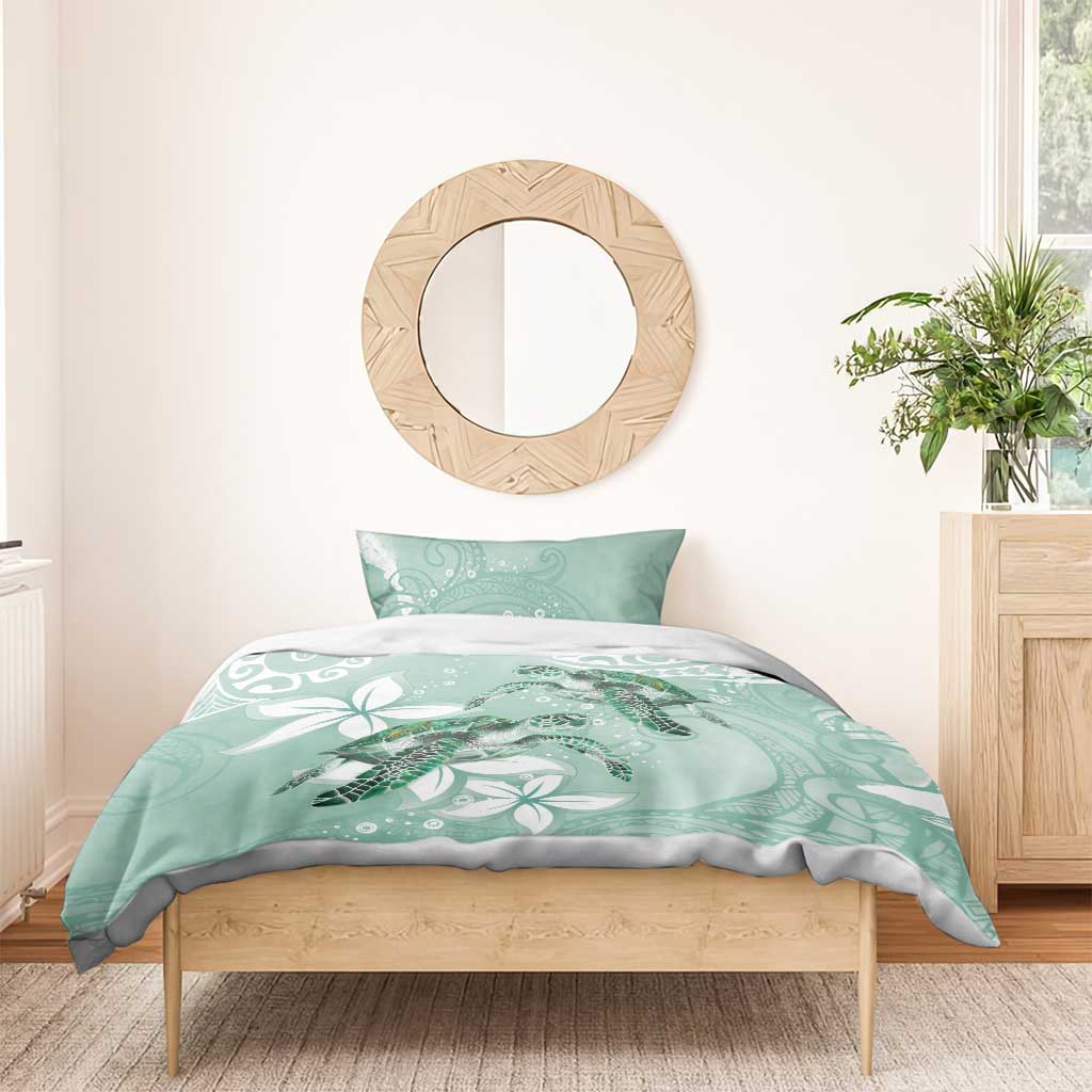 Happy Valentine's Day Polynesia Bedding Set SeaTurtle Couple Polynesian - Green Lester Color LT14 - Polynesian Pride