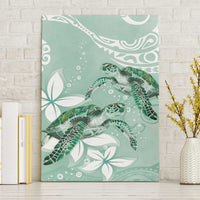 Happy Valentine's Day Polynesia Canvas Wall Art SeaTurtle Couple Polynesian - Green Lester Color LT14 Without Frame Green - Polynesian Pride