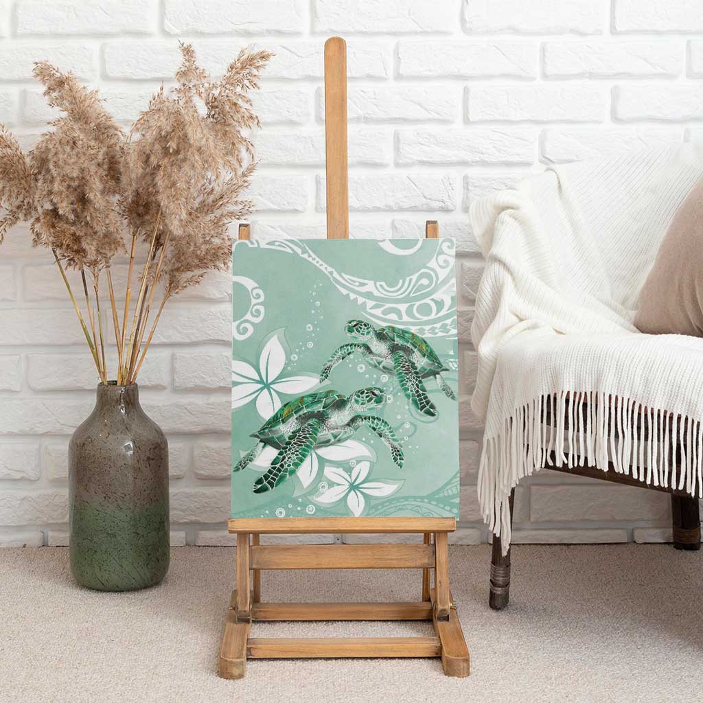 Happy Valentine's Day Polynesia Canvas Wall Art SeaTurtle Couple Polynesian - Green Lester Color LT14 - Polynesian Pride