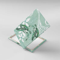 Happy Valentine's Day Polynesia Canvas Wall Art SeaTurtle Couple Polynesian - Green Lester Color LT14 With Frame Green - Polynesian Pride