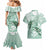 Happy Valentine's Day Polynesia Couples Matching Mermaid Dress and Hawaiian Shirt SeaTurtle Couple Polynesian - Green Lester Color