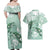 Happy Valentine's Day Polynesia Couples Matching Off Shoulder Maxi Dress and Hawaiian Shirt SeaTurtle Couple Polynesian - Green Lester Color