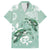 Happy Valentine's Day Polynesia Family Matching Off The Shoulder Long Sleeve Dress and Hawaiian Shirt SeaTurtle Couple Polynesian - Green Lester Color