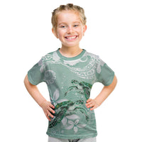 Happy Valentine's Day Polynesia Kid T Shirt SeaTurtle Couple Polynesian - Green Lester Color LT14 Green - Polynesian Pride