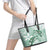 Happy Valentine's Day Polynesia Leather Tote Bag SeaTurtle Couple Polynesian - Green Lester Color