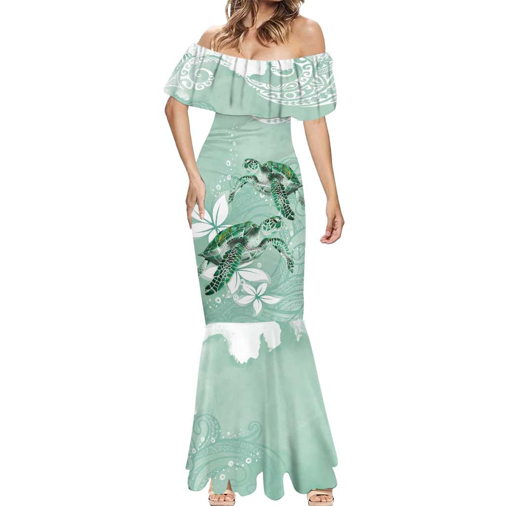 Happy Valentine's Day Polynesia Mermaid Dress SeaTurtle Couple Polynesian - Green Lester Color LT14 - Polynesian Pride