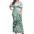 Happy Valentine's Day Polynesia Off Shoulder Maxi Dress SeaTurtle Couple Polynesian - Green Lester Color