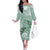 Happy Valentine's Day Polynesia Off The Shoulder Long Sleeve Dress SeaTurtle Couple Polynesian - Green Lester Color