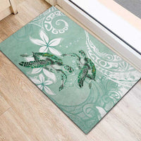 Happy Valentine's Day Polynesia Rubber Doormat SeaTurtle Couple Polynesian - Green Lester Color LT14 - Polynesian Pride