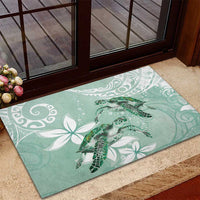 Happy Valentine's Day Polynesia Rubber Doormat SeaTurtle Couple Polynesian - Green Lester Color LT14 - Polynesian Pride