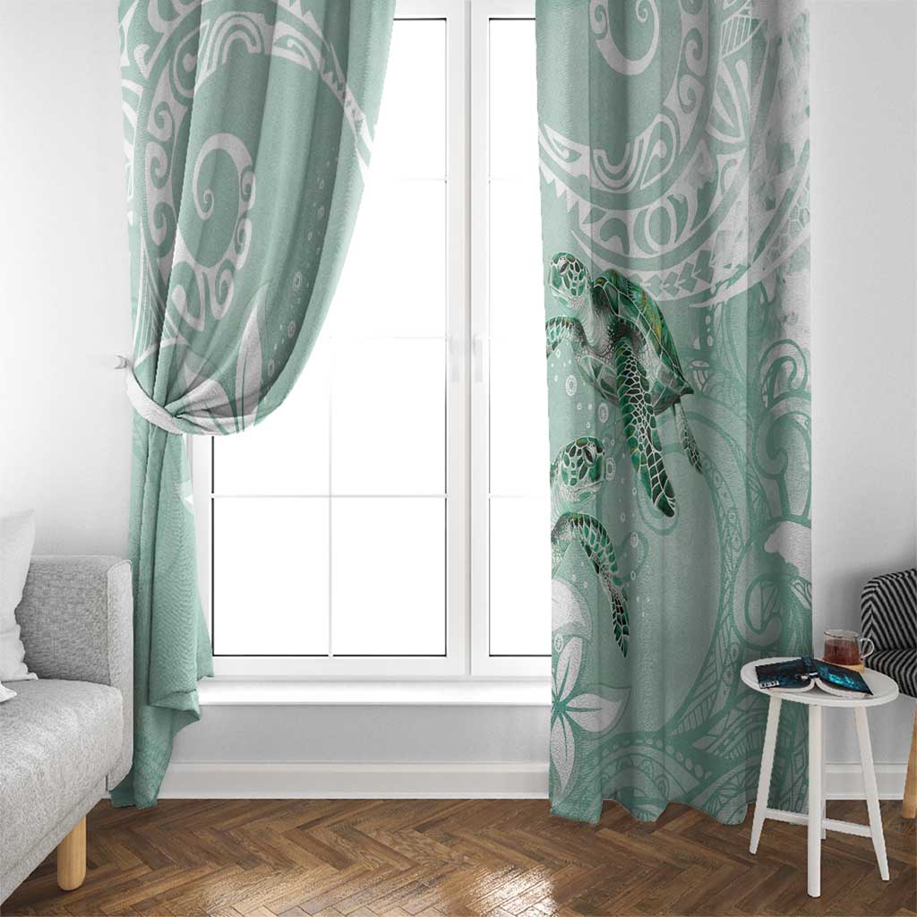 Happy Valentine's Day Polynesia Window Curtain SeaTurtle Couple Polynesian - Green Lester Color LT14 - Polynesian Pride