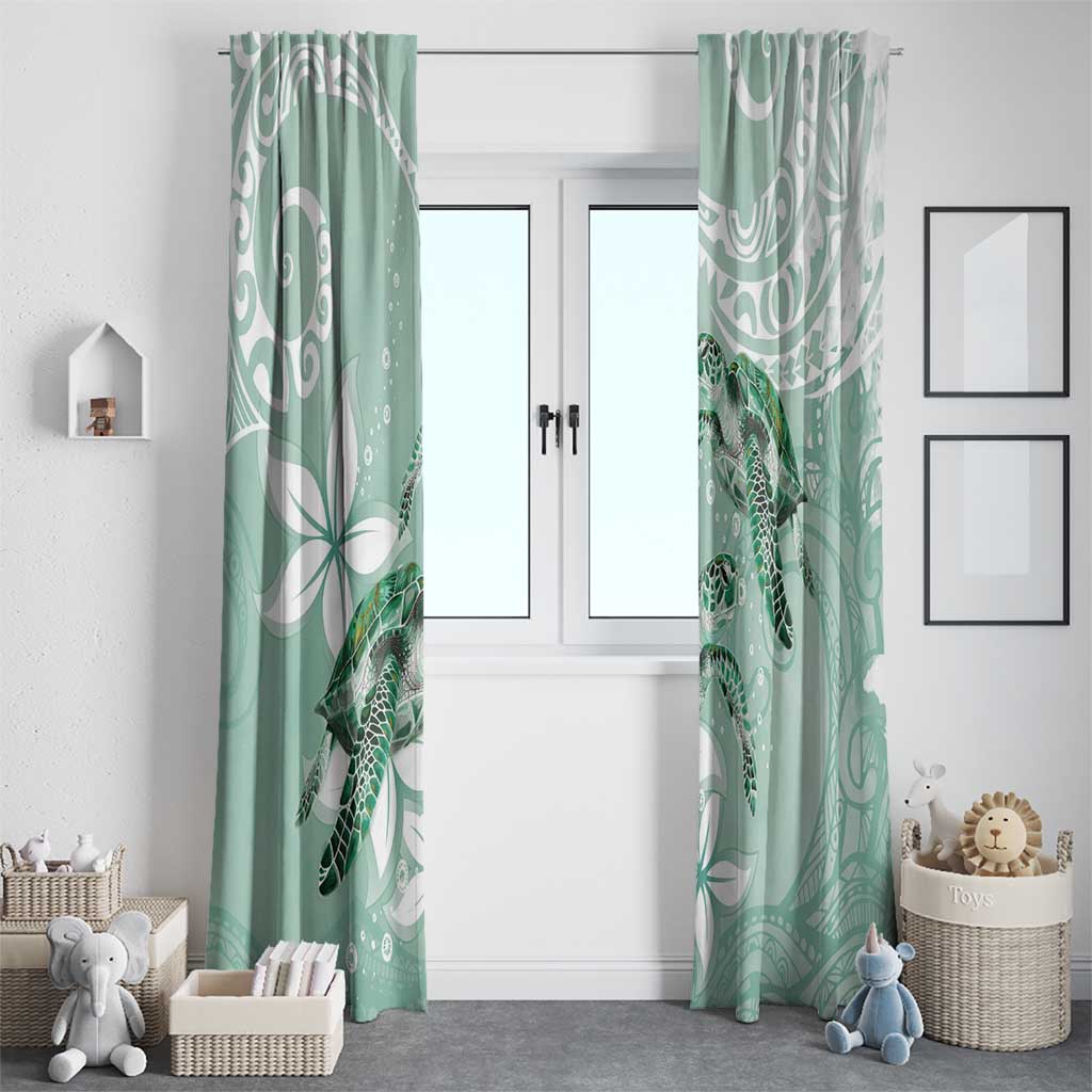 Happy Valentine's Day Polynesia Window Curtain SeaTurtle Couple Polynesian - Green Lester Color LT14 - Polynesian Pride