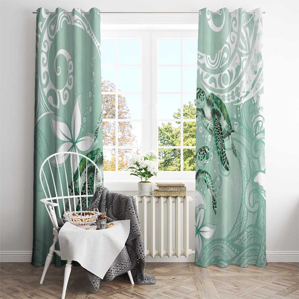 Happy Valentine's Day Polynesia Window Curtain SeaTurtle Couple Polynesian - Green Lester Color LT14 - Polynesian Pride