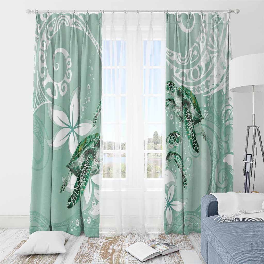 Happy Valentine's Day Polynesia Window Curtain SeaTurtle Couple Polynesian - Green Lester Color LT14 - Polynesian Pride