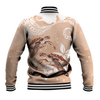 Happy Valentine's Day Polynesia Baseball Jacket SeaTurtle Couple Polynesian - Desert Sand Color LT14 - Polynesian Pride