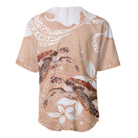 Happy Valentine's Day Polynesia Baseball Jersey SeaTurtle Couple Polynesian - Desert Sand Color LT14 - Polynesian Pride