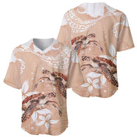 Happy Valentine's Day Polynesia Baseball Jersey SeaTurtle Couple Polynesian - Desert Sand Color LT14 - Polynesian Pride