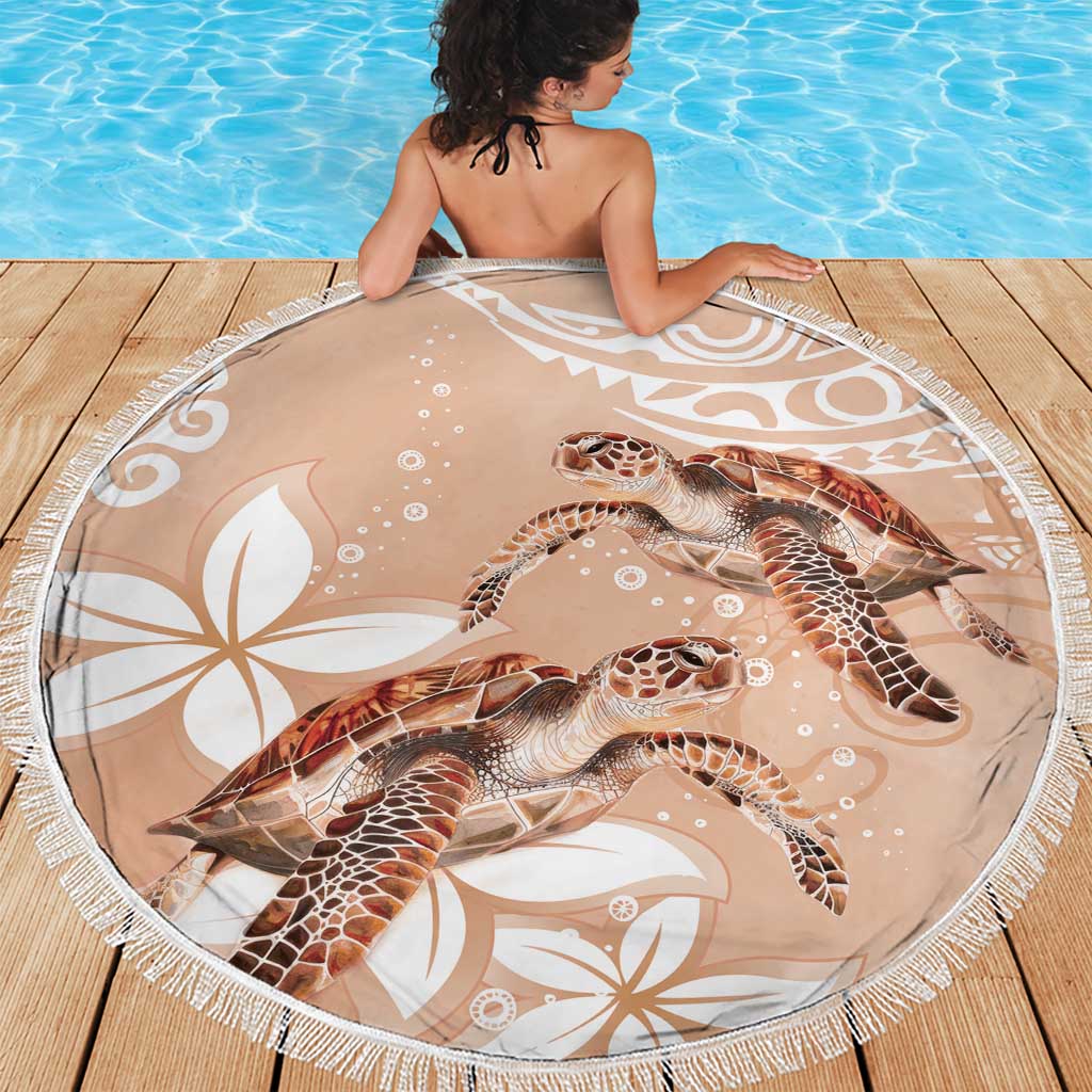 Happy Valentine's Day Polynesia Beach Blanket SeaTurtle Couple Polynesian - Desert Sand Color LT14 - Polynesian Pride