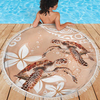 Happy Valentine's Day Polynesia Beach Blanket SeaTurtle Couple Polynesian - Desert Sand Color LT14 - Polynesian Pride