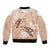 Happy Valentine's Day Polynesia Bomber Jacket SeaTurtle Couple Polynesian - Desert Sand Color