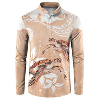 Happy Valentine's Day Polynesia Button Sweatshirt SeaTurtle Couple Polynesian - Desert Sand Color LT14 Desert Sand - Polynesian Pride