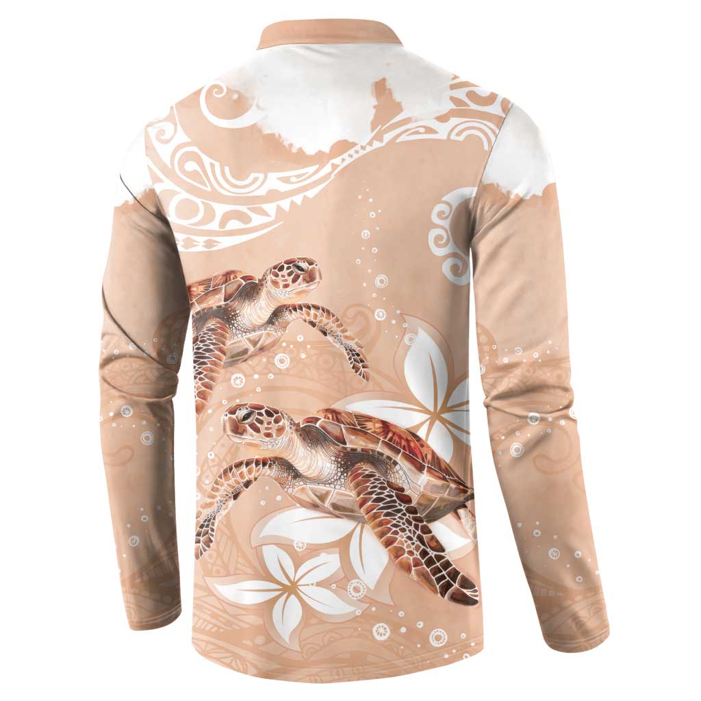 Happy Valentine's Day Polynesia Button Sweatshirt SeaTurtle Couple Polynesian - Desert Sand Color LT14 - Polynesian Pride