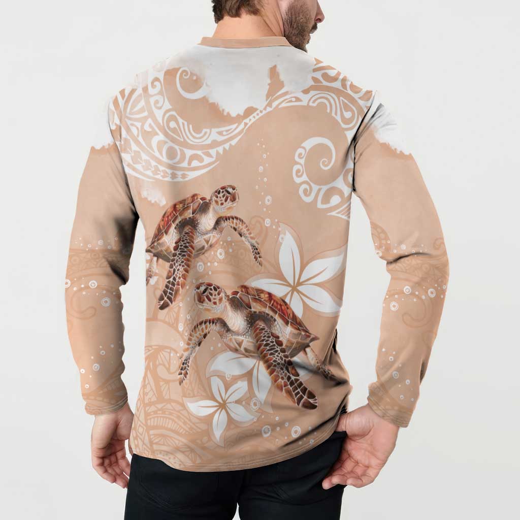 Happy Valentine's Day Polynesia Button Sweatshirt SeaTurtle Couple Polynesian - Desert Sand Color LT14 - Polynesian Pride