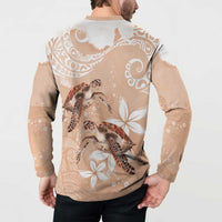 Happy Valentine's Day Polynesia Button Sweatshirt SeaTurtle Couple Polynesian - Desert Sand Color LT14 - Polynesian Pride