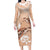 Happy Valentine's Day Polynesia Long Sleeve Bodycon Dress SeaTurtle Couple Polynesian - Desert Sand Color