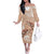 Happy Valentine's Day Polynesia Off The Shoulder Long Sleeve Dress SeaTurtle Couple Polynesian - Desert Sand Color