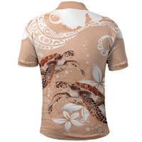 Happy Valentine's Day Polynesia Polo Shirt SeaTurtle Couple Polynesian - Desert Sand Color LT14 - Polynesian Pride