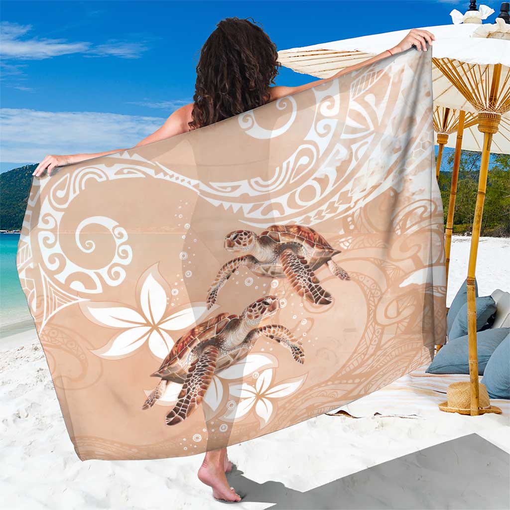 Happy Valentine's Day Polynesia Sarong SeaTurtle Couple Polynesian - Desert Sand Color