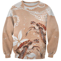 Happy Valentine's Day Polynesia Sweatshirt SeaTurtle Couple Polynesian - Desert Sand Color LT14 Unisex Desert Sand - Polynesian Pride